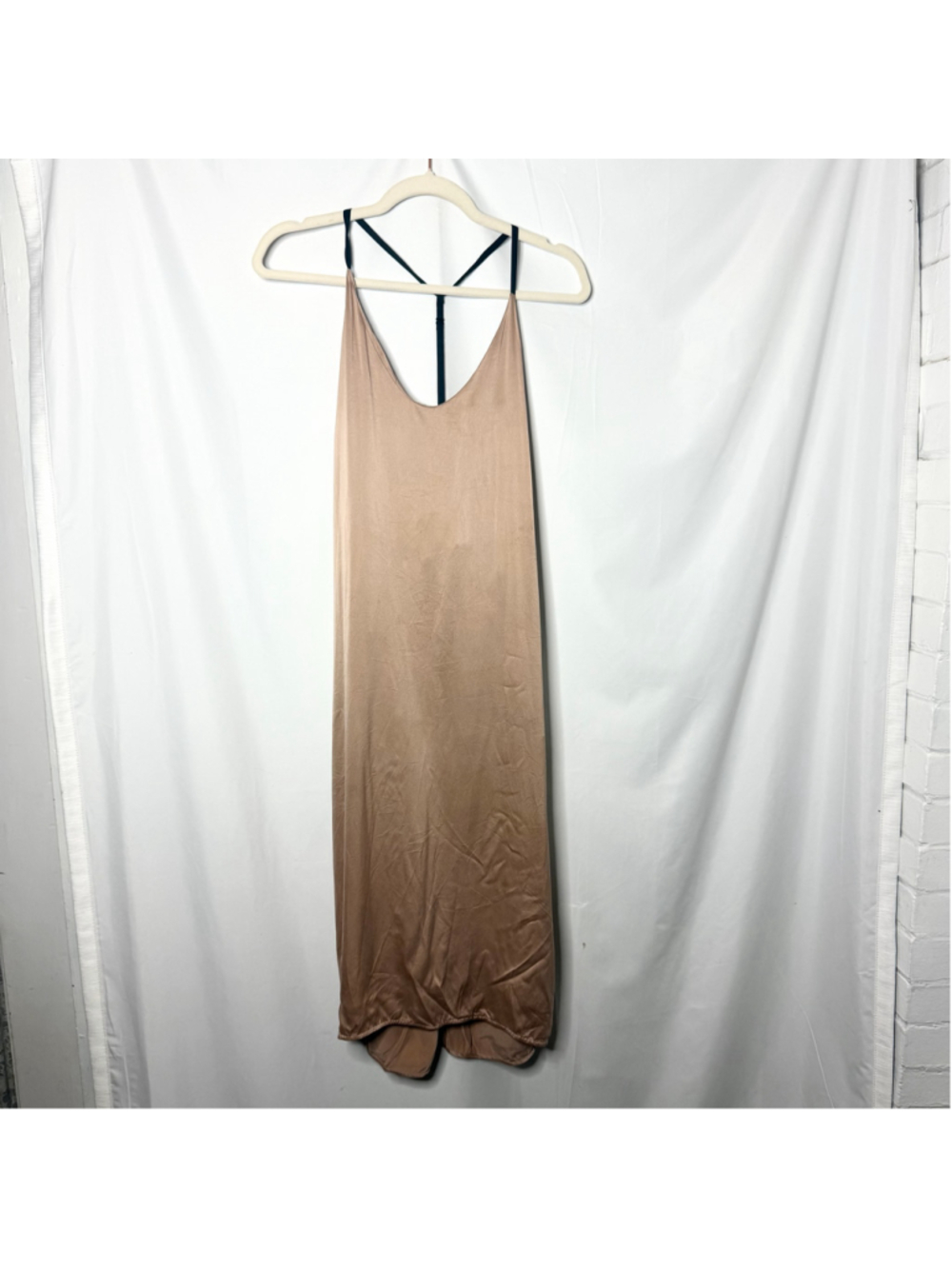 Women's Lunya Blush Gold 100 %Silk Slip Dress Size Large